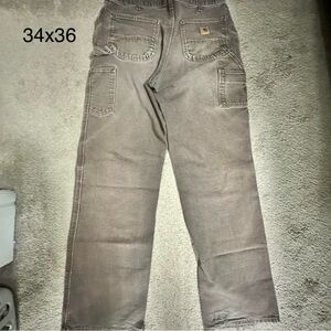 Carhartt Men's Relaxed Fit Tan Jeans, Dungaree Fit